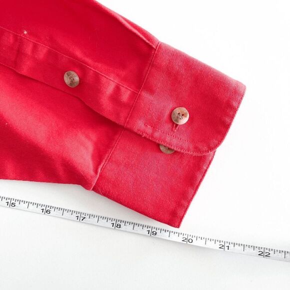 Roper Mens Long-Sleeve Denim Collar Heavyweight Western Shirt Red Size Large - Picture 7 of 9
